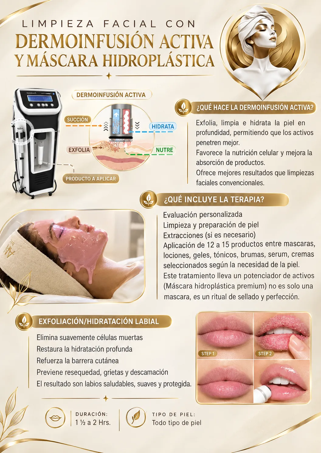💫 DERMOINFUSIÓN ACTIVA + MÁSCARA HIDROPLASTICA